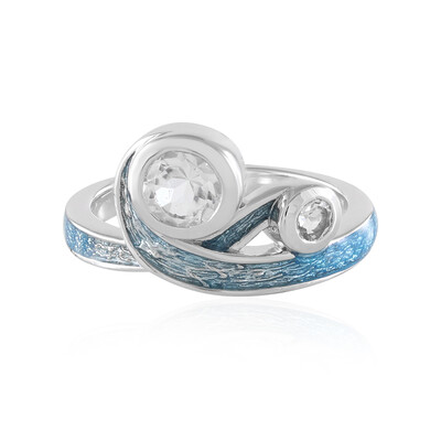 Zilveren ring met een witte topaas (Adela Silber)
