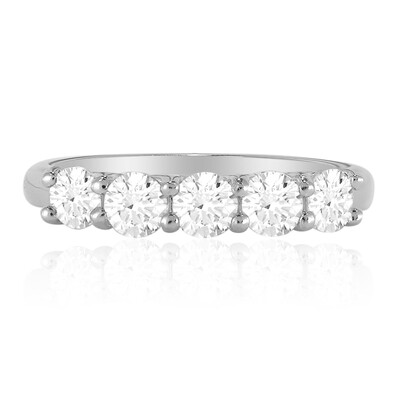 Zilveren ring met witte topaasstenen
