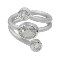 Zilveren ring met een groene amethist