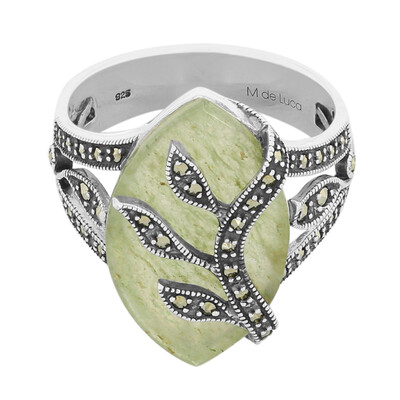 Zilveren ring met een aventurien (M de Luca)