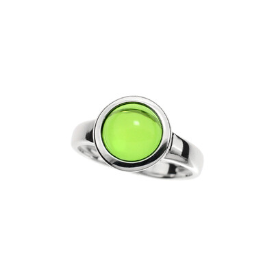 Zilveren ring met een Groene Colombiaanse Barnsteen (dagen)