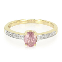 Gouden ring met een Onverhitte Padparadscha Saffier