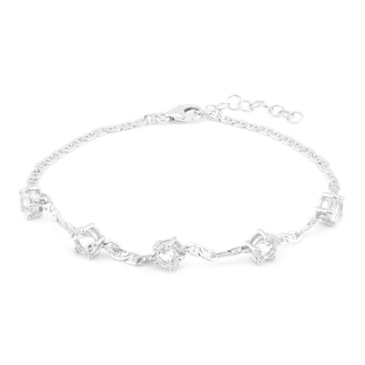 Zilveren armband met witte topaasstenen