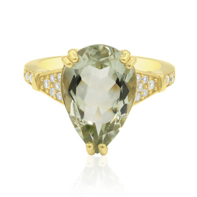 Zilveren ring met een groene amethist