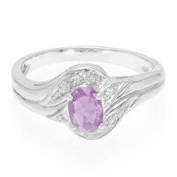 Zilveren ring met een Onverhitte Purper Saffier