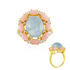 Zilveren ring met een aquamarijn