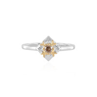 Zilveren ring met een I3 Champagne Diamant