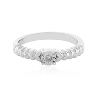 Zilveren ring met een PK (J) Diamant