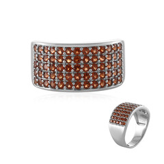 Zilveren ring met Mozambique granaten