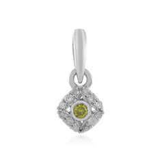 Zilveren hanger met een I2 Gele Diamant