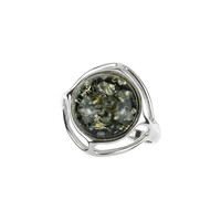 Zilveren ring met een Baltische barnsteen