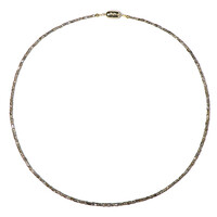 Gouden halsketting met Champagne Diamanten