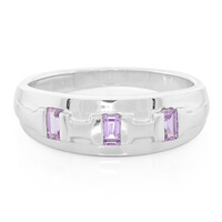 Zilveren ring met Onverhitte Purper Saffieren