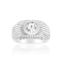 Zilveren ring met een witte topaas