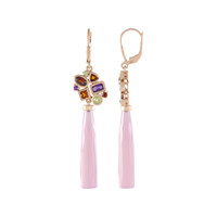 Zilveren oorbellen met Lavendel Chalcedonen (KM by Juwelo)