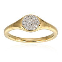 Zilveren ring met I3 (I) Diamanten