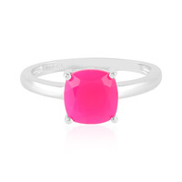 Zilveren ring met een framboos chalcedoon