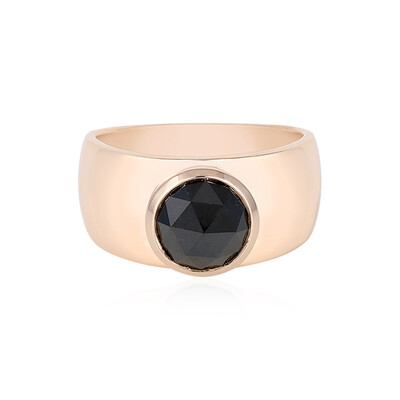 Gouden ring met een zwarte diamant (KM by Juwelo)