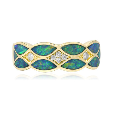 Gouden ring met Lightning Ridge Zwarte Opalen (CIRARI)