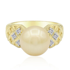 Gouden ring met een gouden zuidzee parel (TPC)