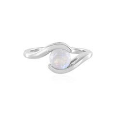 Zilveren ring met een regenboog maansteen