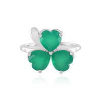 Zilveren ring met Groene onyxen