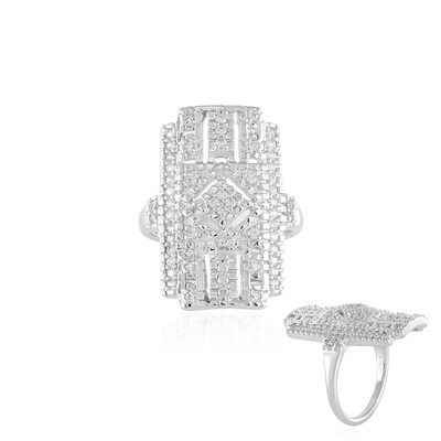 Zilveren ring met zirkonen