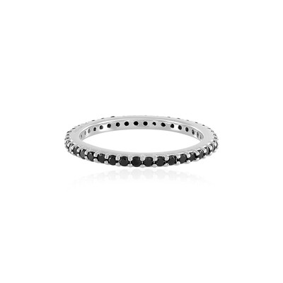 Zilveren ring met zwarte spinelstenen