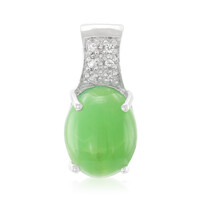 Zilveren hanger met een keizerlijk chrysopraas