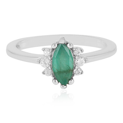 Zilveren ring met een Socoto smaragd