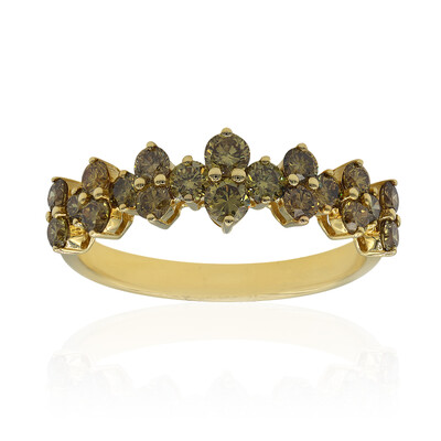 Gouden ring met SI1 Groene diamanten (CIRARI)
