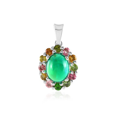 Zilveren hanger met een Groene Ethiopische Opaal
