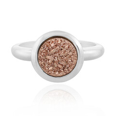 Zilveren ring met een Koper Glitter Agaat
