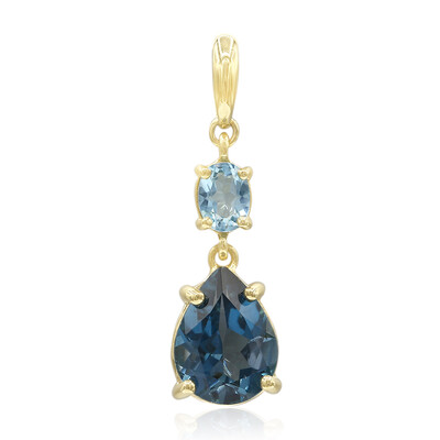 Gouden hanger met een Londen-blauwe topaas
