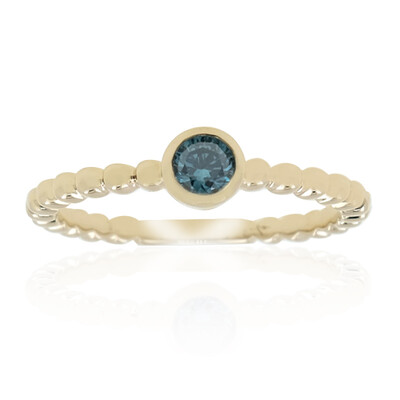 Gouden ring met een blauwe SI2 diamant (de Melo)