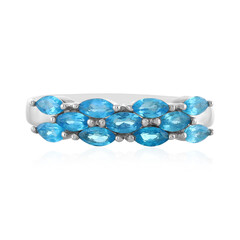 Zilveren ring met neon blauwe apatieten