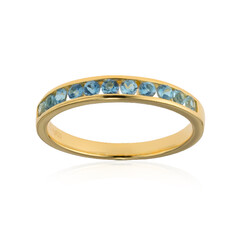Zilveren ring met Santa Maria-aquamarijnstenen