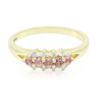 Gouden ring met Onverhitte Padparadscha Saffieren