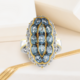 Zilveren ring met Tanzania aquamarijnen (Gems en Vogue)