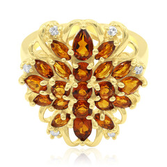 Zilveren ring met Madeira citrienstenen