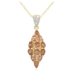 Gouden halsketting met Onverhitte Padparadscha Saffieren