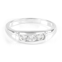 Zilveren ring met witte saffieren