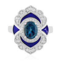 Zilveren ring met een Londen-blauwe topaas