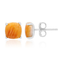 Zilveren oorbellen met Oranje Steklige Oesters