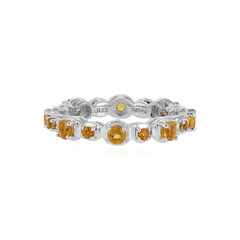 Zilveren ring met citrienstenen