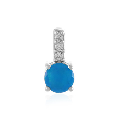 Zilveren hanger met een Blauwe Ethiopische Opaal