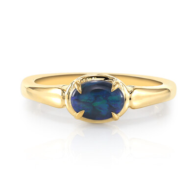Gouden ring met een Lightning Ridge Zwarte Opaal (Mark Tremonti)