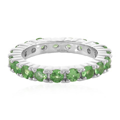 Zilveren ring met tsavorieten