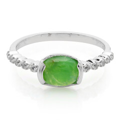 Zilveren ring met een keizerlijk chrysopraas