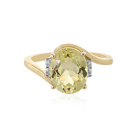 Gouden ring met een kanariegele kunziet